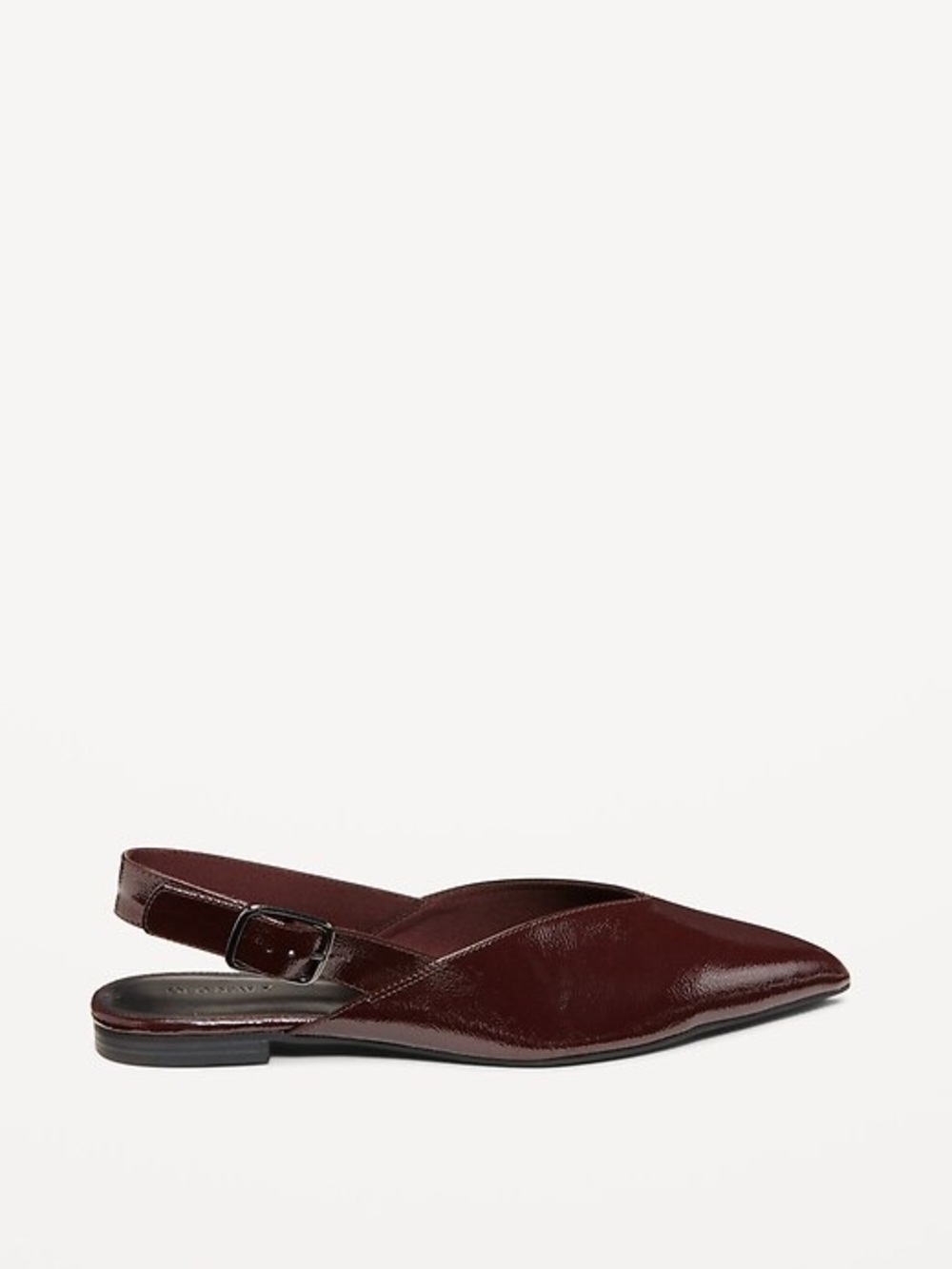 Pointed Slingback Flat in Deep Burgundy